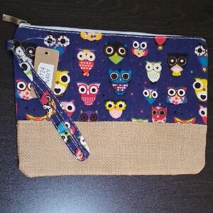 Colorful Owl Print Clutch Wristlet